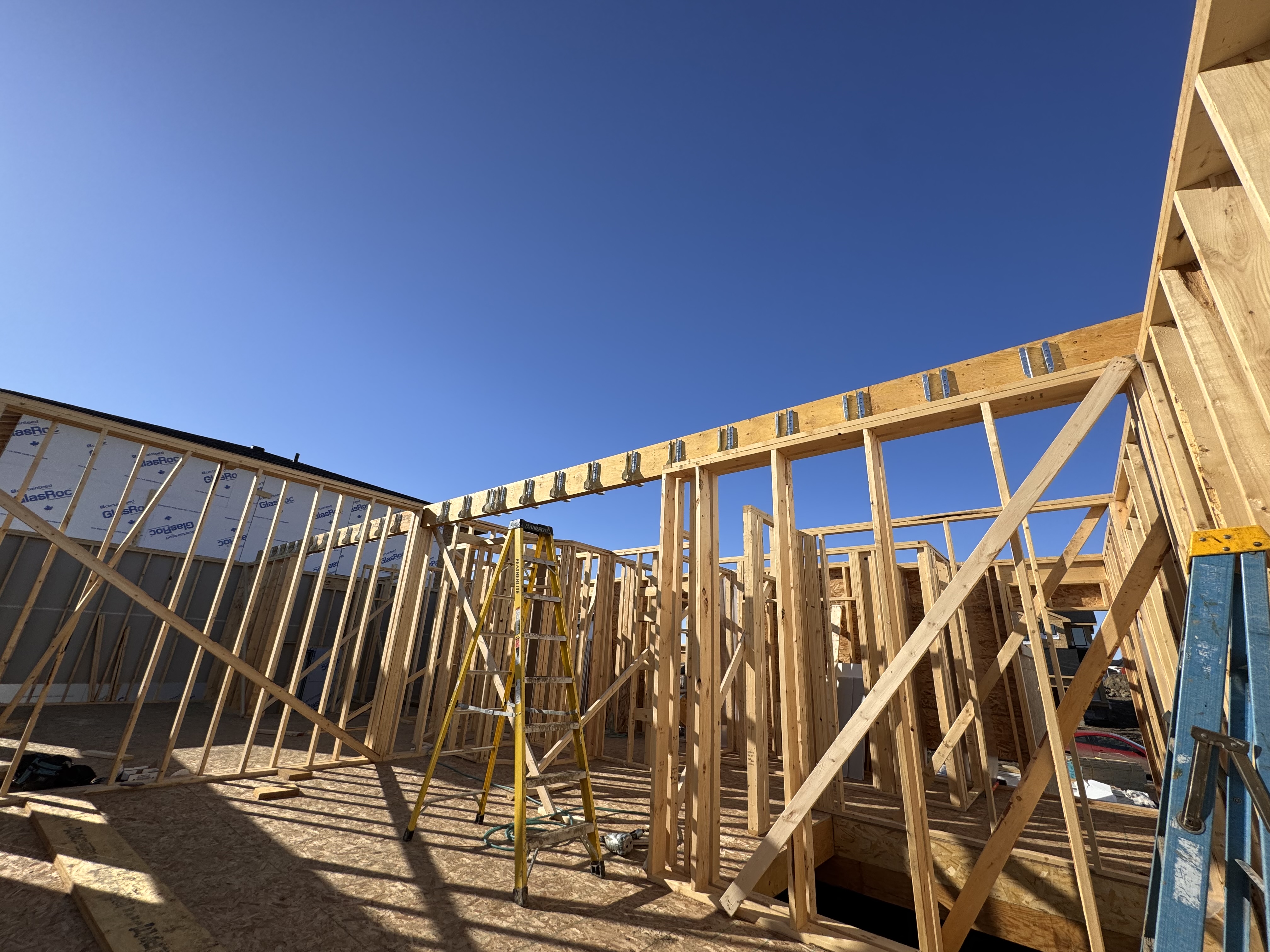 Interior structural residential framing